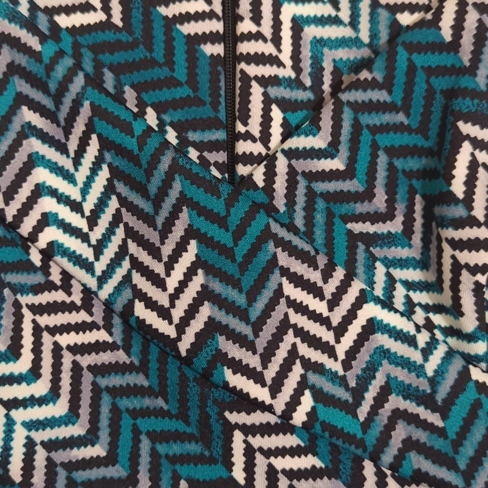 White House Black Market CS ZZ Print Sheath Dress, Black/White/Teal Size 4 - Picture 8 of 16